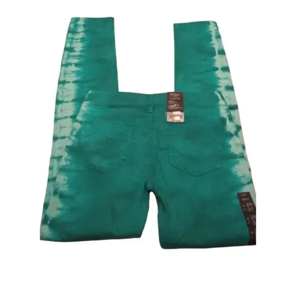 Silver Women's Size W26 / L31 Green Tie-Dye Skinny Camden Jeans -NWT - Picture 3 of 10